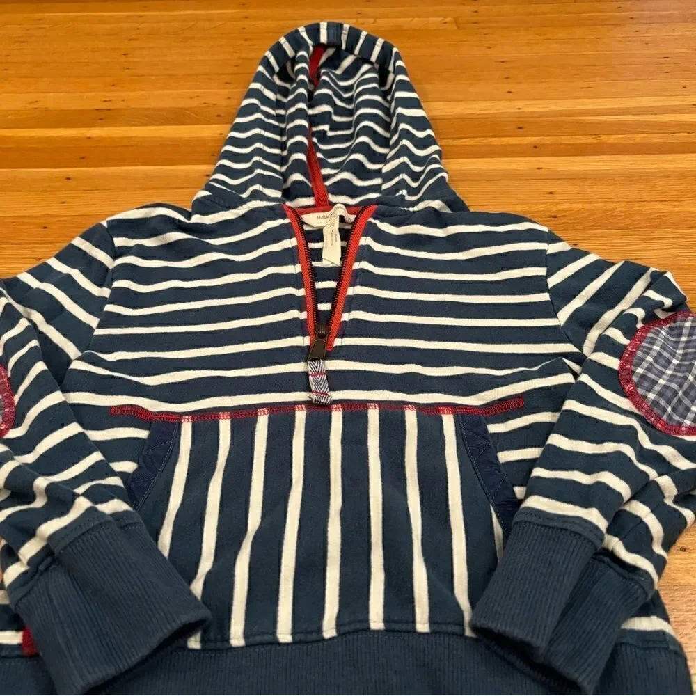 Matilda Jane Joanna Gaines Collab blue/white stripe Quarterzip hoodie